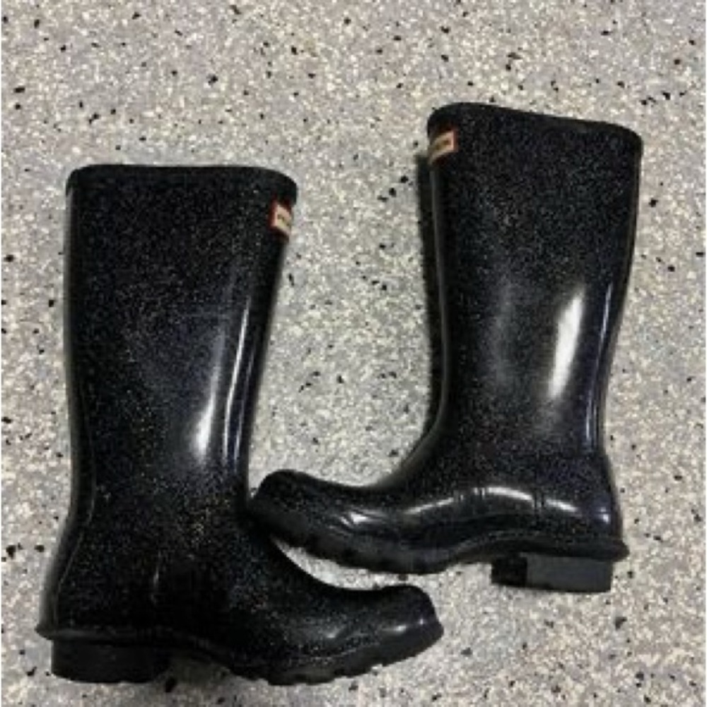 Hunter starcloud boots in black glitter 2/3 - Picture 4 of 8